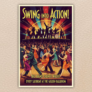 Poster Golden Ballroom Big Band Dance Nuit