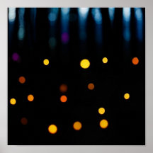 Golden & Blue Bokeh - Photographie Abstraite