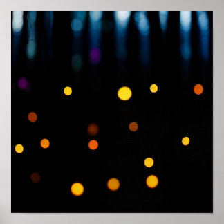 Poster Golden & Blue Bokeh - Photographie Abstraite