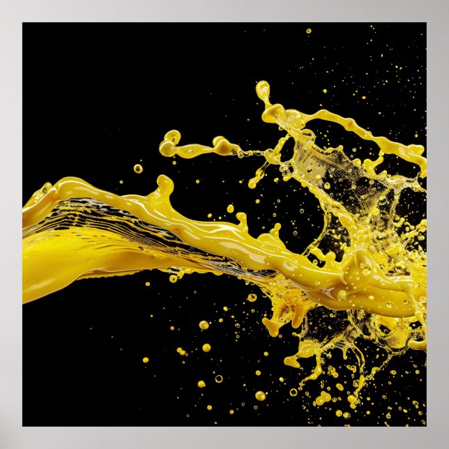 Poster Golden Burst Liquide Art Poste (Devant)