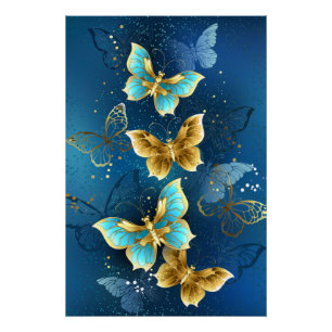 Poster Golden butterflies