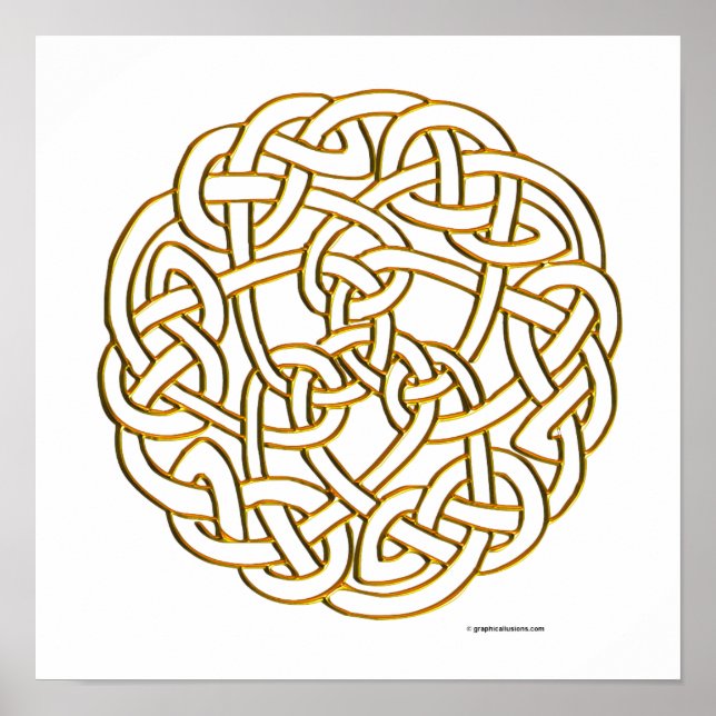 Poster Golden Celtic Knot (Devant)