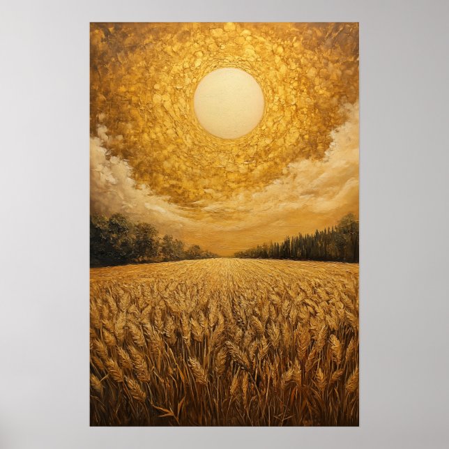 Poster Golden cornfield (Devant)