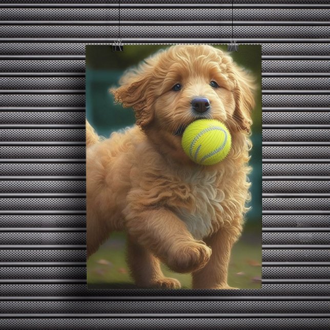 Poster Golden Doodle Chiot Joue Ball (Créateur téléchargé)
