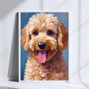 Poster Golden Doodle Peinture aquarelle d'animal de com