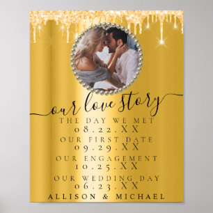 Poster Golden Drives Photo Our Love Story Mariage Sign