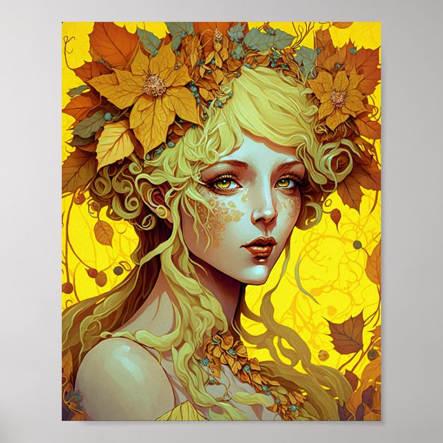 Poster Golden Elf Fairy Fae Imaginaire Art (Devant)