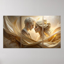 Golden Embrace : Portrait de couple éthéré dans la