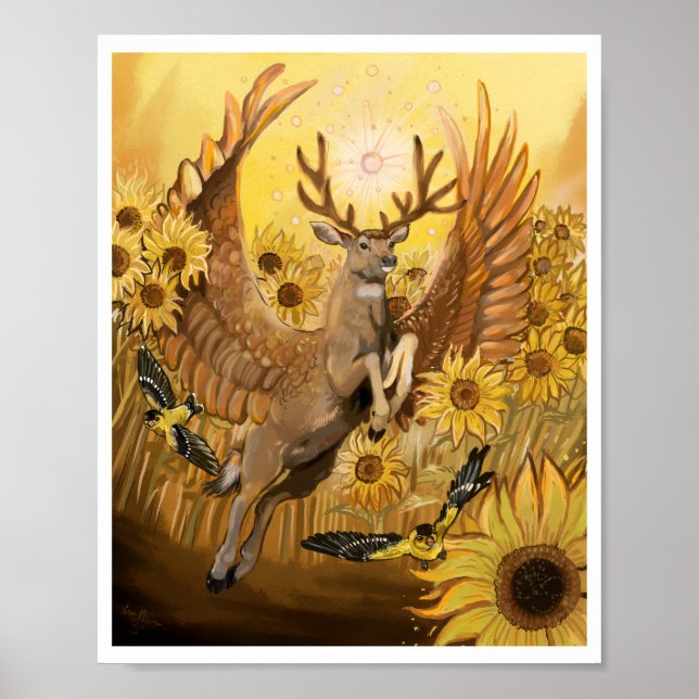 Poster Golden Feilds Mule Deer (Devant)