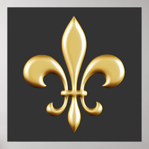 Poster Golden Fleur De Lis