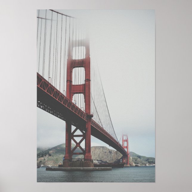 Poster Golden Gate Bridge dans le brouillard (Devant)