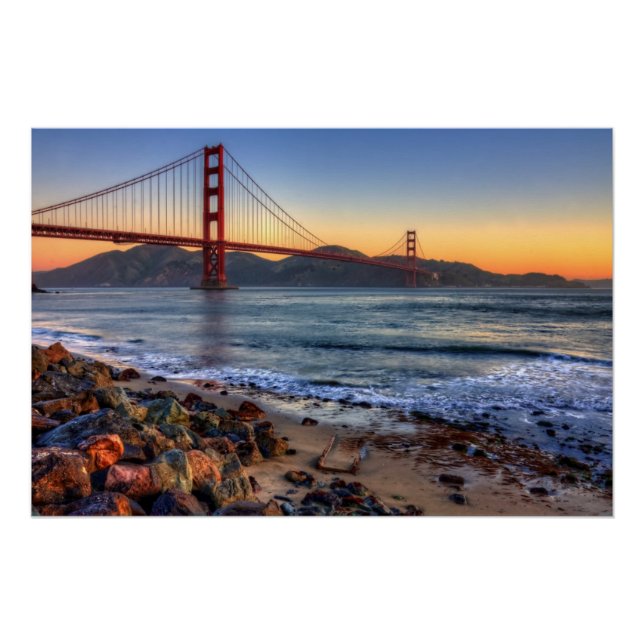 Poster Golden Gate Bridge du sentier de la baie de San Fr (Devant)