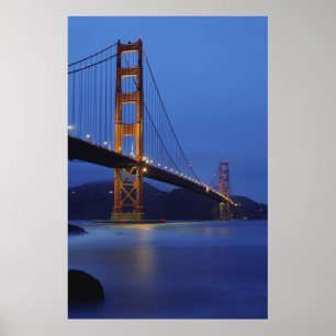 Poster Golden gate bridge la nuit