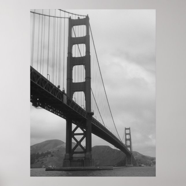 Poster Golden Gate Bridge (noir et blanc) (Devant)