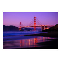 Golden Gate Bridge sur Baker Beach à Sundown