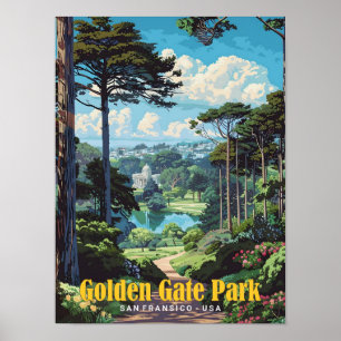 Poster Golden Gate Park San Francisco USA Vintage voyage