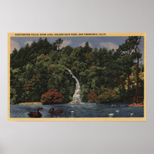 Poster Golden Gate Park, Stow Lake, Huntington Falls (Devant)