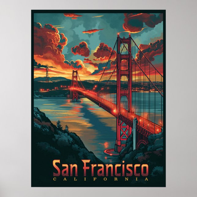 Poster Golden Gate : San Francisco Skyline (Devant)