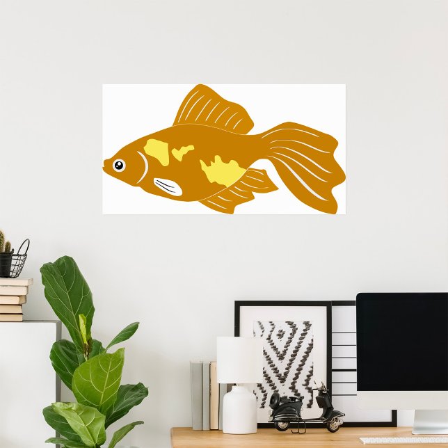 Poster Golden Guppy Fish Cute Tropical Aquarium Fish (Créateur téléchargé)