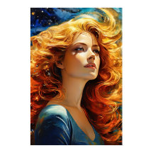 Golden Haired Woman Peinture murale peinture portr