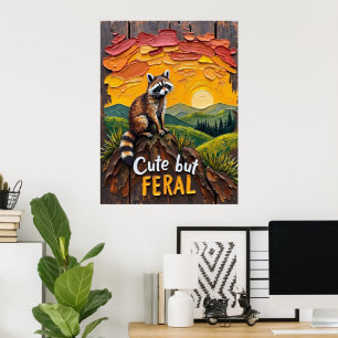 Poster Golden Hour Guardian : Raccoon surplombant la vall