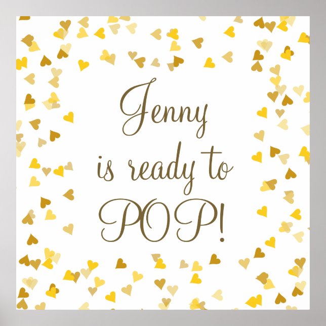 Poster Golden Love Hearts Elle est prête à faire du Baby  (Devant)