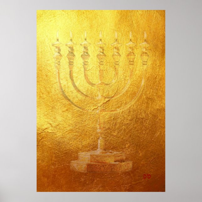 Poster Golden Menorah Judaika (Vorne)