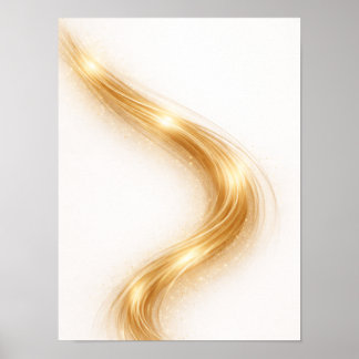 Poster Golden Minimal Flow II Wall Art – Or Abstrait