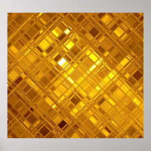 Poster Golden Mosaic : Luxurious Gold Arrière - plan