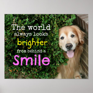 Poster Golden Retriever Derrière Un Sourire