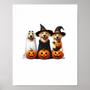 Poster Golden Retriever Ghost Halloween Amoureux de les c