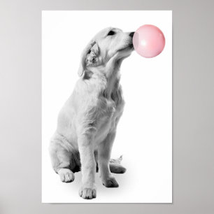 Poster Golden Retriever Puppy Bubble Nursery Child