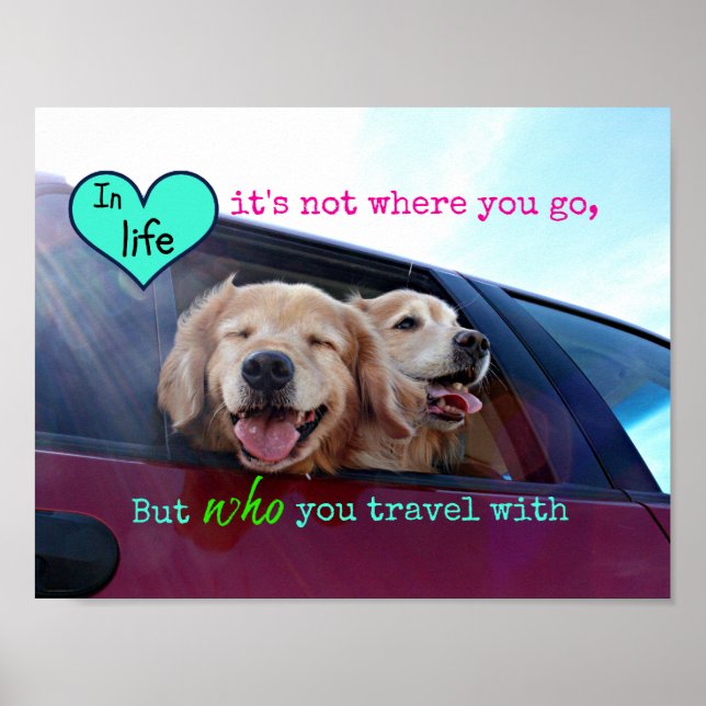 Poster Golden Retriever Travel Friendship (Devant)
