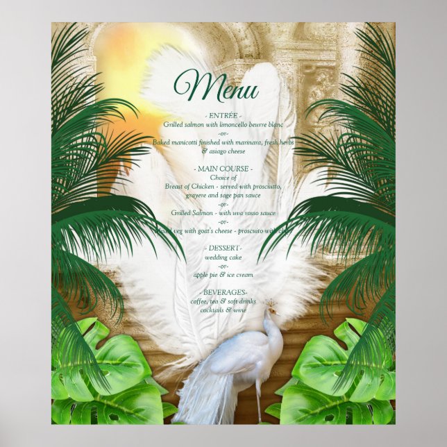 Poster Golden Royal Peacock Temple Dreams (Devant)