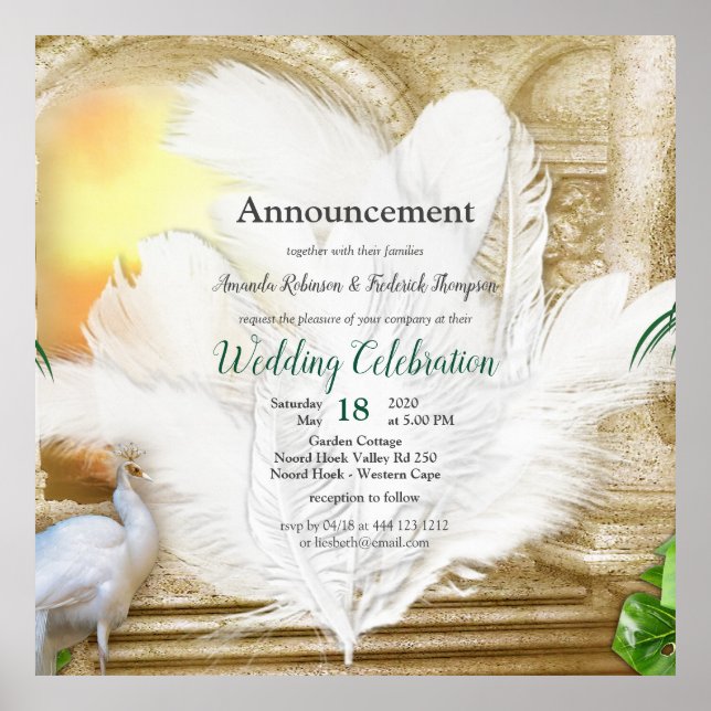 Poster Golden Royal Peacock Temple Dreams (Devant)