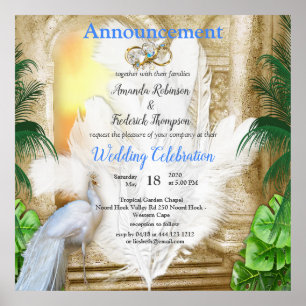 Poster Golden Royal Peacock Temple Dreams