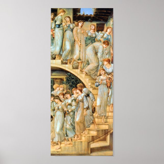 Poster Golden Stairs par Edward Burne Imprimer (Devant)
