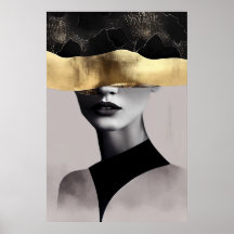Golden Woman with Black Band: Modern Art