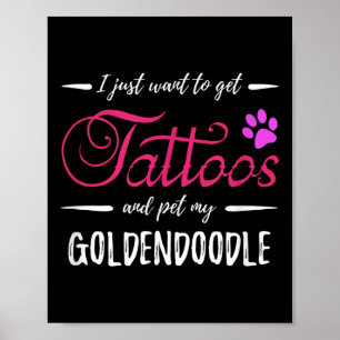 Poster Goldendoodle Amoureux des chiens Tattoo Funny Chie