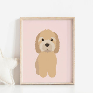 Poster GoldenDoodle Chien Rose Nursery & Kids Decor Poste