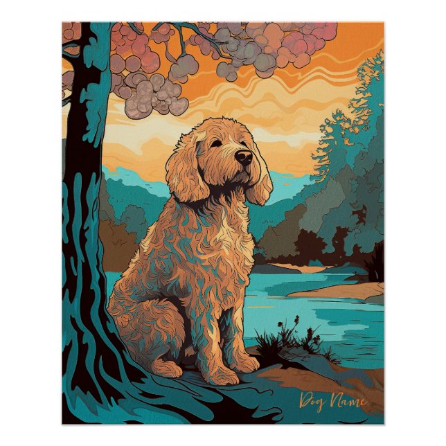 Poster Goldendoodle Dog 004 - Bruno Pokopen (Devant)