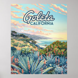 Poster Goleta California Père Noël Barbara Isla Vista Vin