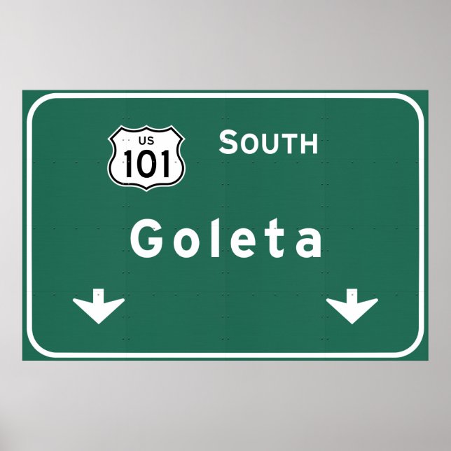 Poster Goleta California US-101 South Interstate - (Devant)