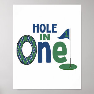 Poster Golf Anniversaire Chemise 1er Anniversaire Trou En