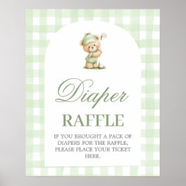 Poster Golf baby shower Diaper Raffle sign