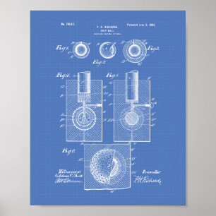 Poster Golf Ball 1902 Patent Art - Plan directeur