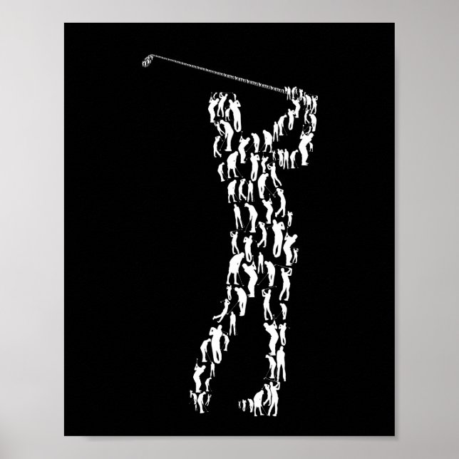 Poster golf cadeau golf swing fer tee (Devant)