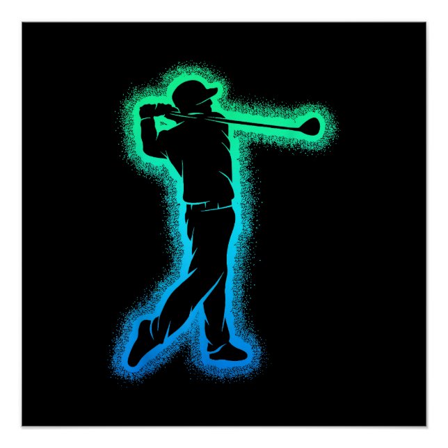 Poster Golf Club Golfer Enfants garçons Hommes Golfing (Devant)