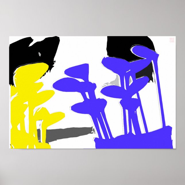 Poster Golf Clubs Abstrait - Original Golf Art Imprimer (Devant)
