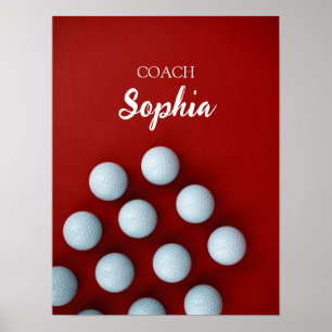 Poster Golf Clubs Art Golf Coach Nom Pour Les Joueurs De 